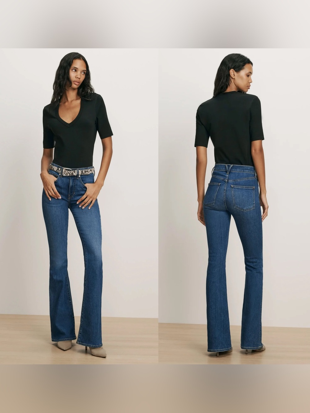 Veronica Beard Beverly Skinny-Flare Jean Dark-Wash